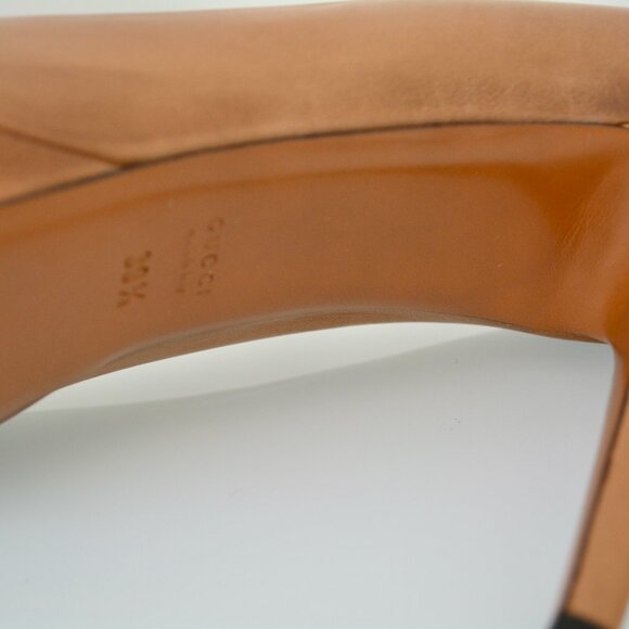NIB GUCCI SADDLE SOFT TAMPONATO DISTRESSED LEATHER PUMPS - Picture 8 of 9